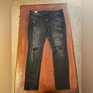 H&M Men's Black ripped skinny jeans